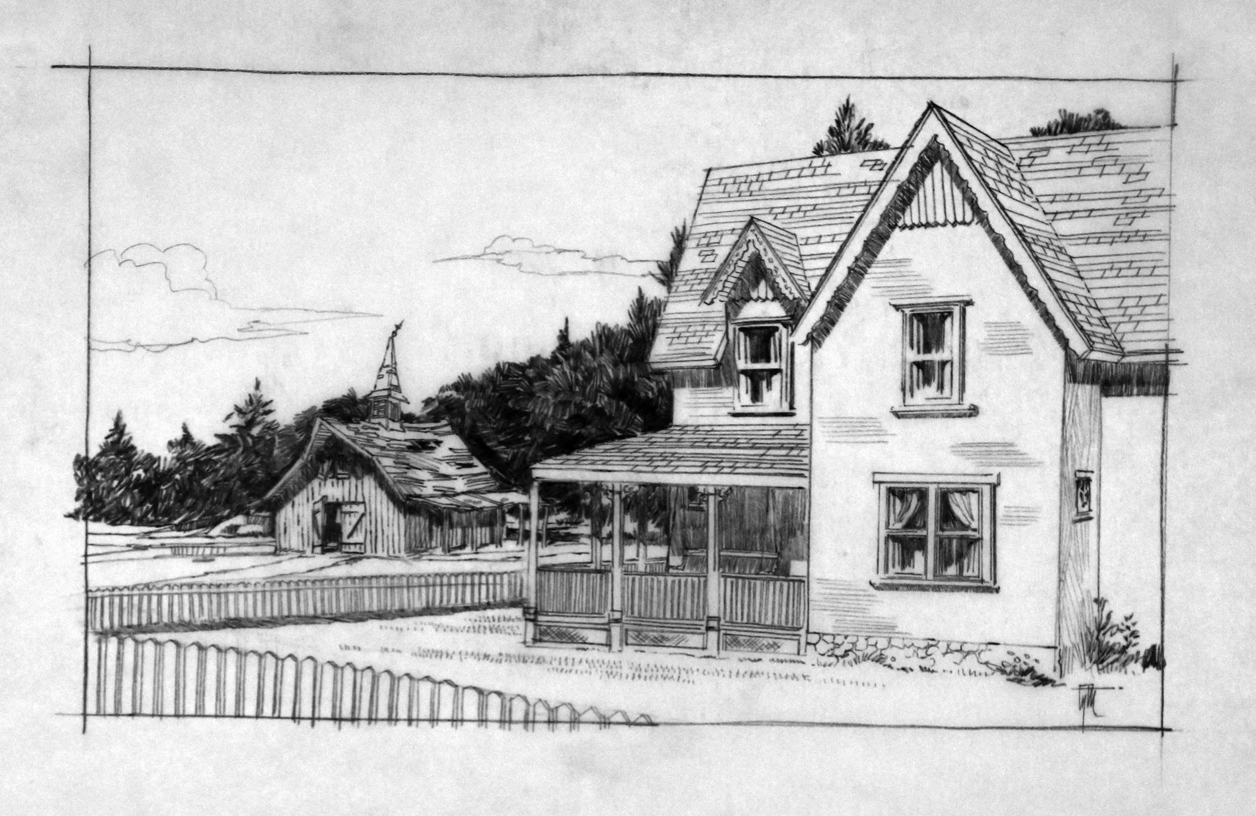 ARACHNOPHOBIA View of House in Relation to Barn