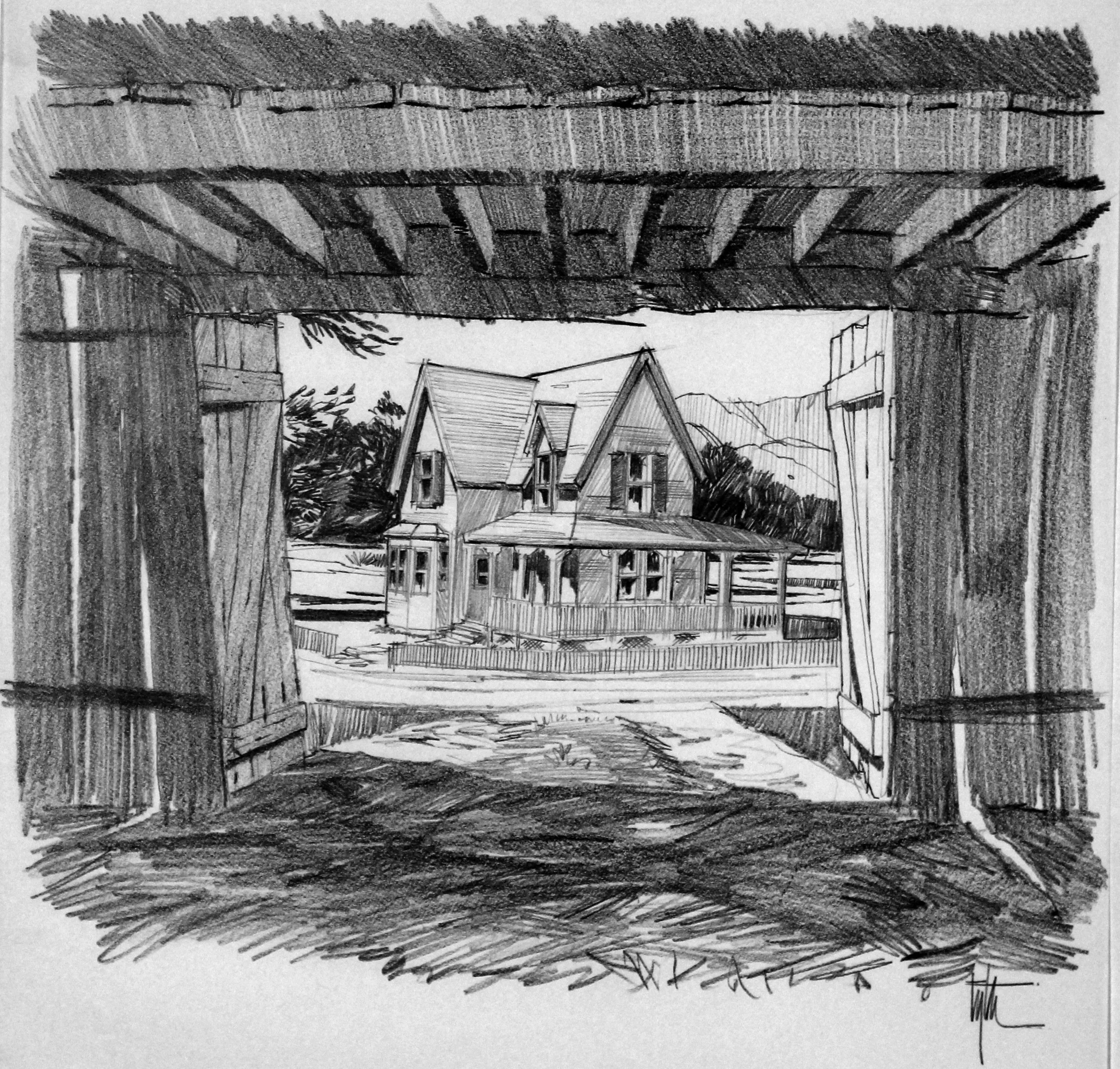 ARACHNOPHOBIA View of House from Inside Barn