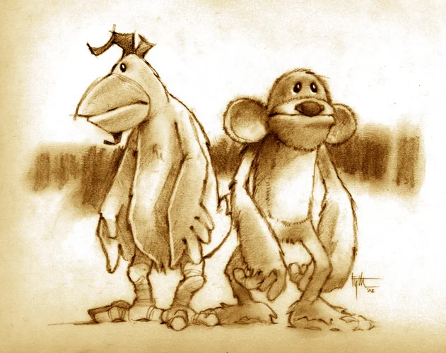 Chicken and Monkey Character Concepts, Proposed TV Project - The Jim Henson Company
