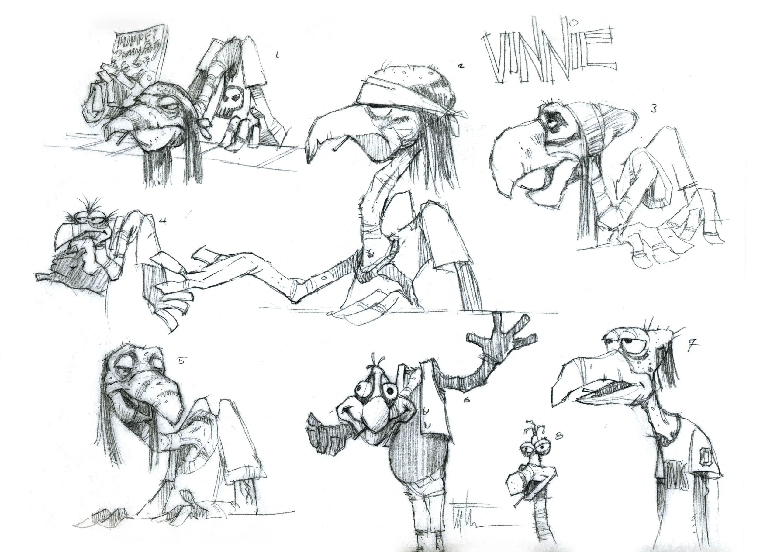 Vinnie Vulture Puppet Concept, Happytime Murders - Jim Henson Company