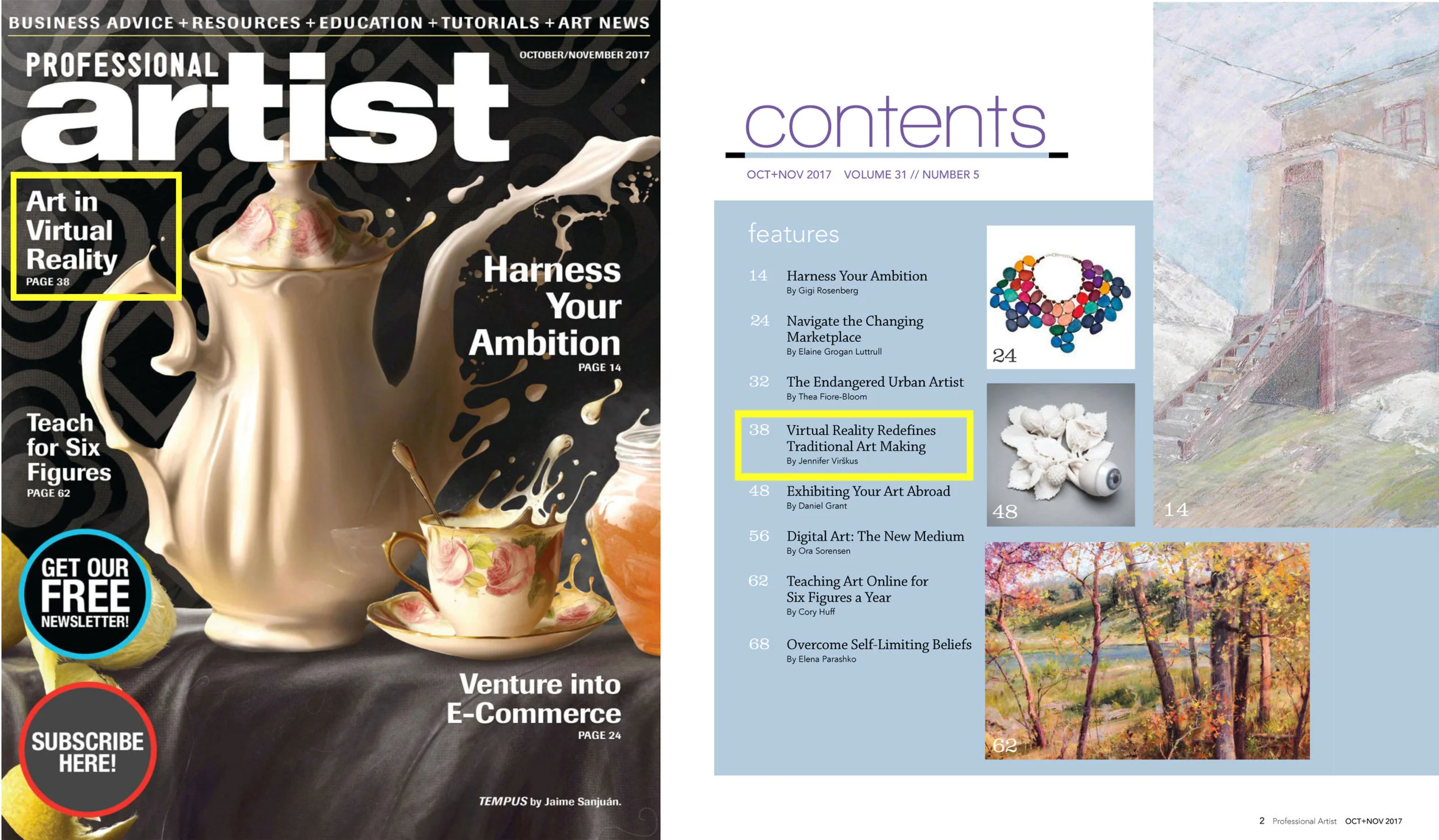 Professional Artist Magazine - Oct/Nov 2017