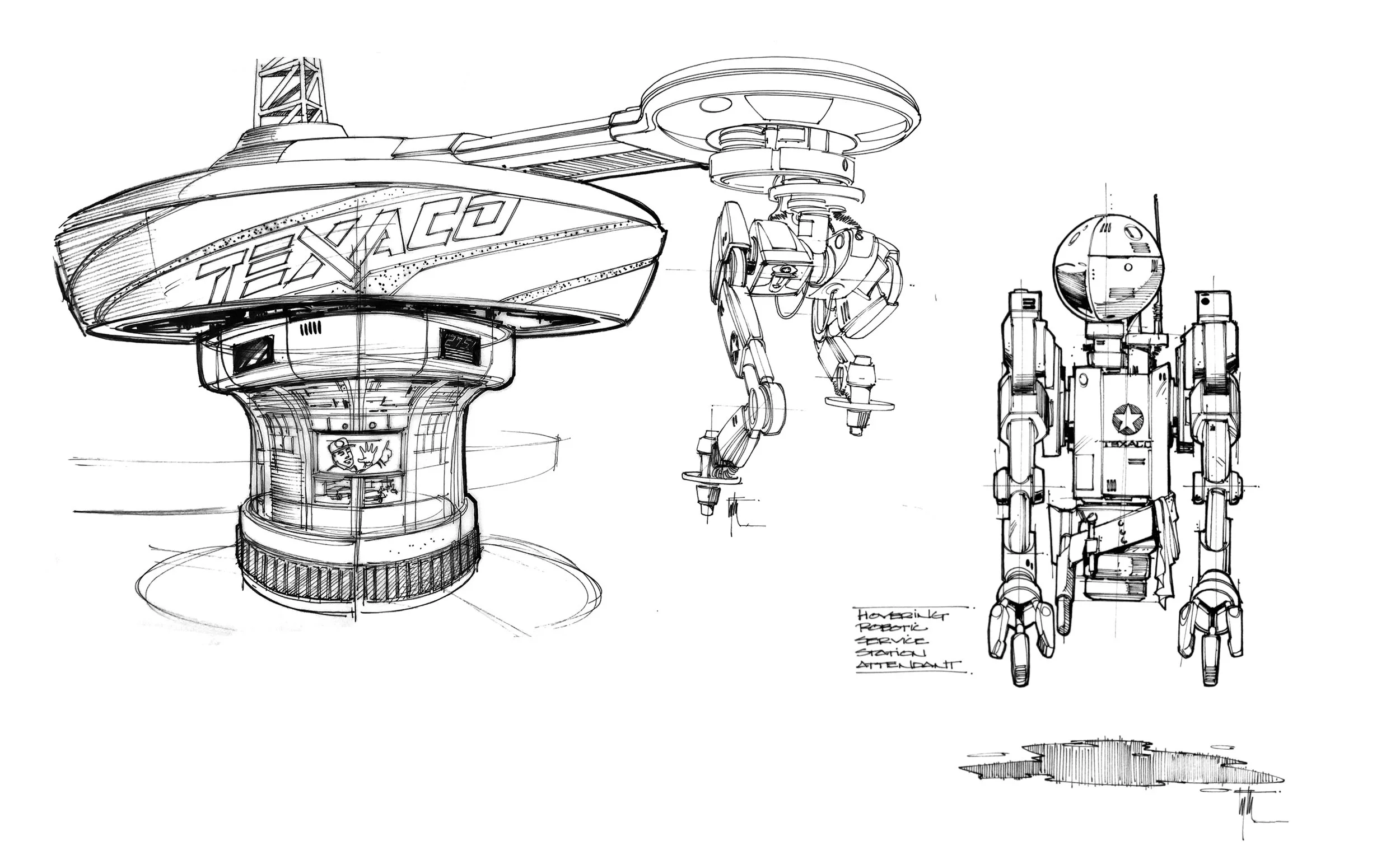 Future Fueling Station Robots, Misc. Robot Concepts, BACK TO THE FUTURE II