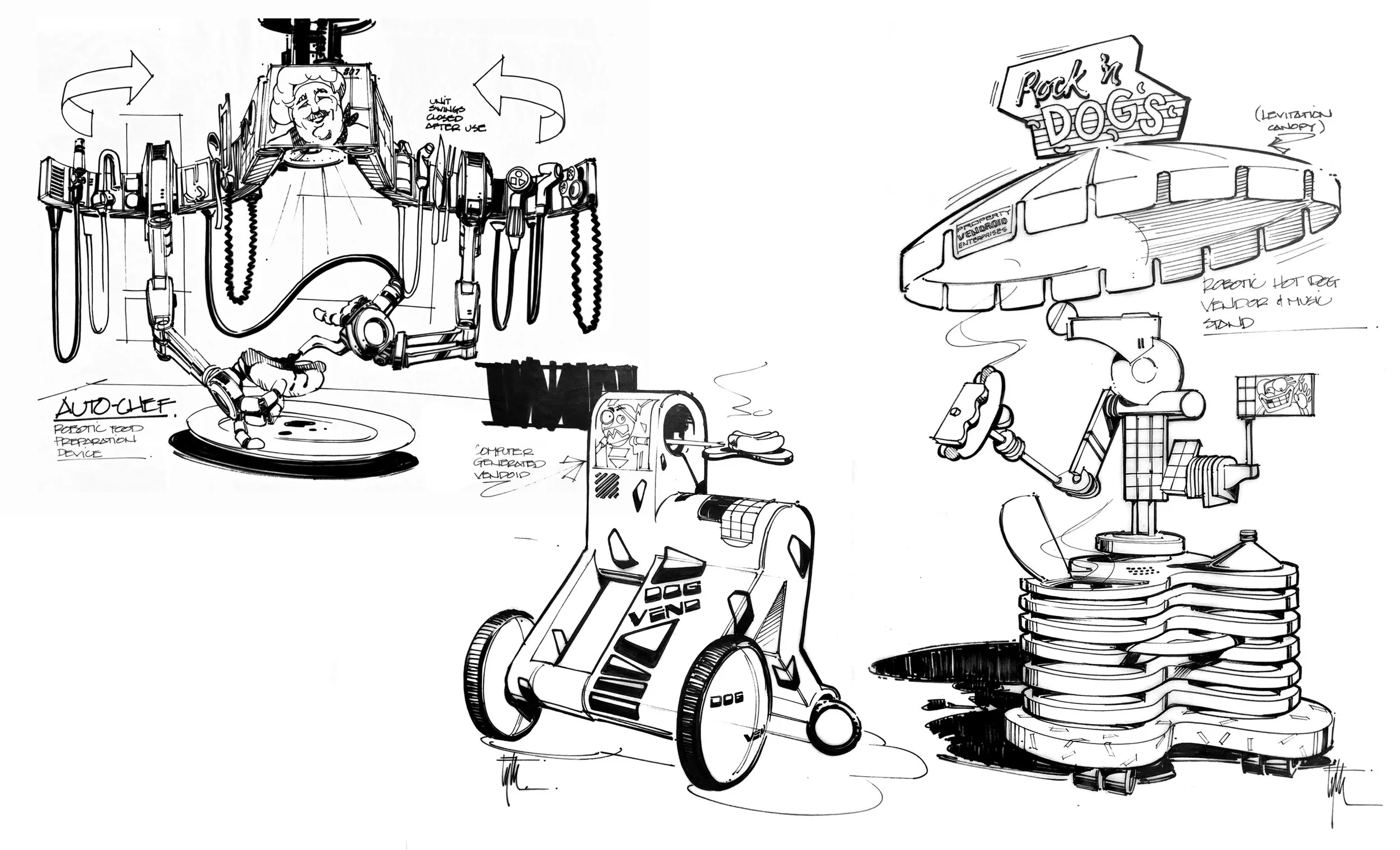 Robotic Kitchen Chef & Food Vending Droids, BACK TO THE FUTURE II