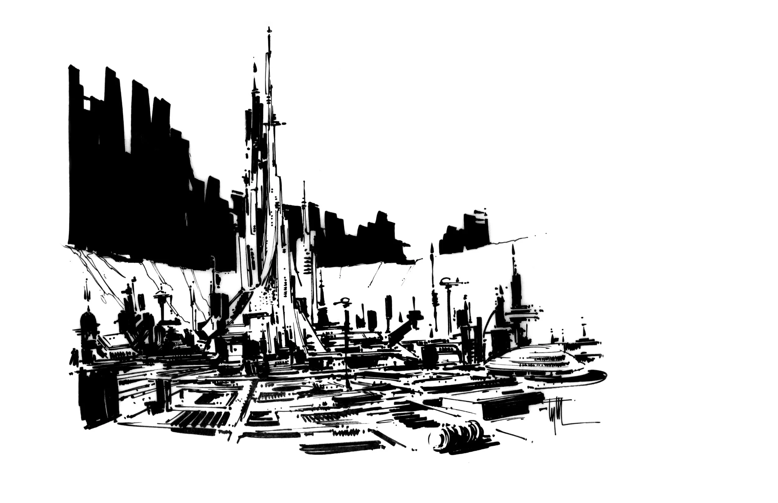 Alien City in a Crater Concept