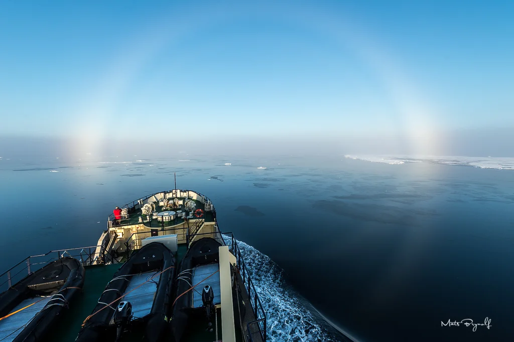 Halo appears from the bridge of M/S Freya