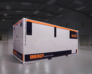 An Imergy 30 kW/120 kWh battery. About 6m long