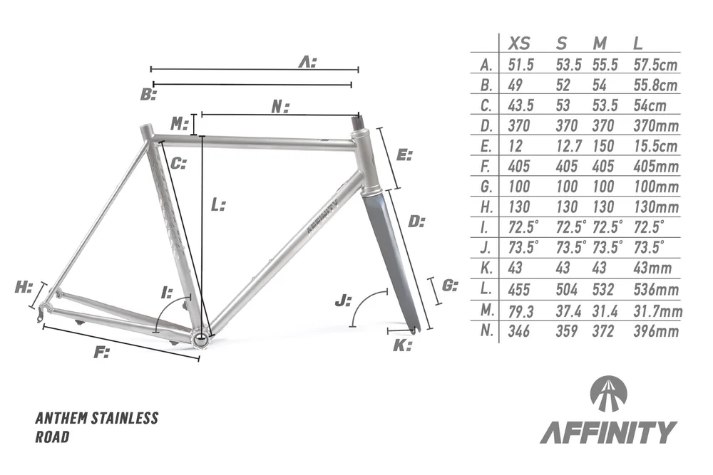 Affinity Anthem Stainless Road Bike Affinity Cycles