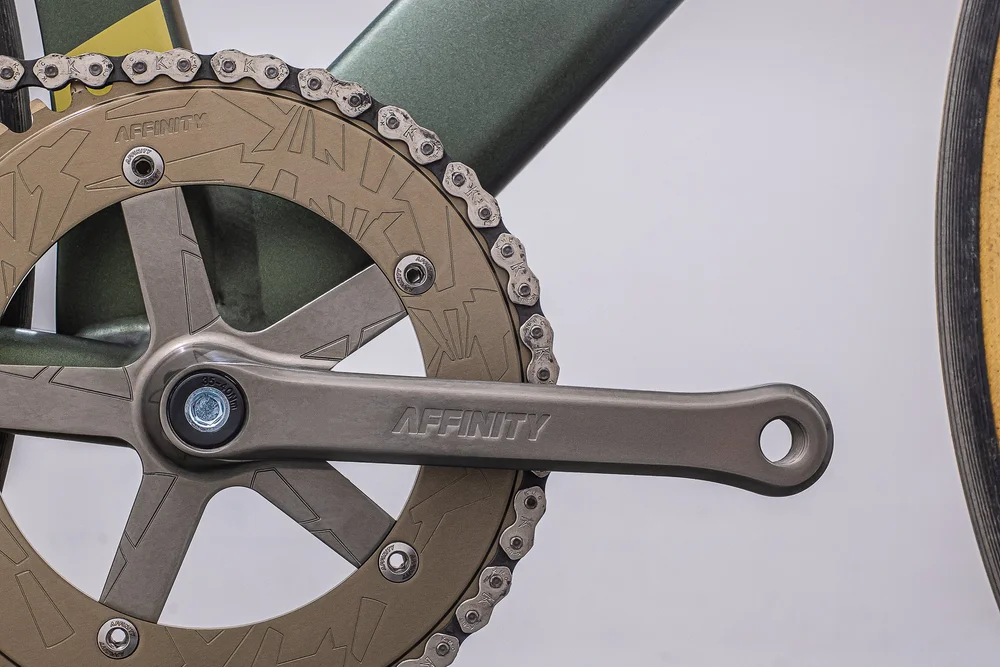 Affinity pro track crank set Ceramic Hard Ano — AFFINITY CYCLES