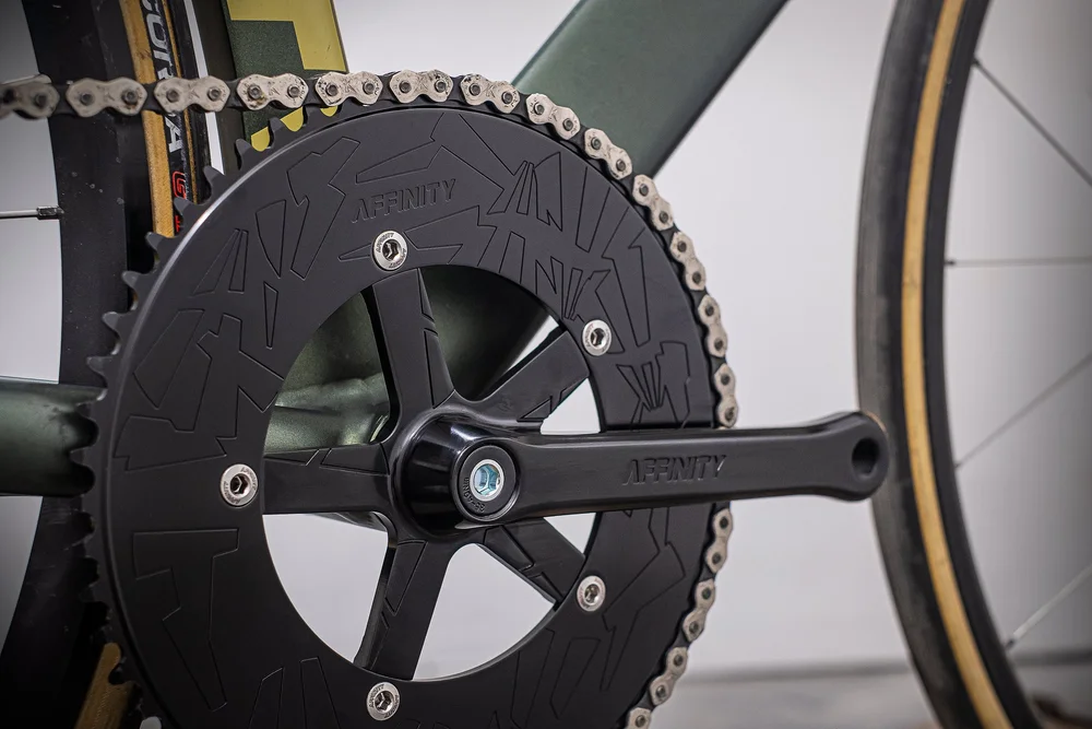 Affinity pro track crank set Ceramic Hard Ano Black — AFFINITY CYCLES