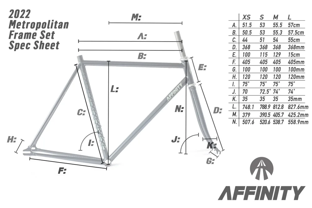 Affinity Metropolitan track frame set crimson sky — AFFINITY CYCLES