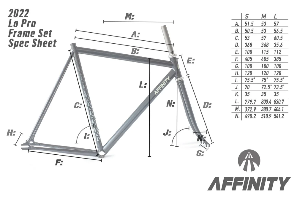 Affinity Cycles Lo Pro track frame set film grain — AFFINITY CYCLES