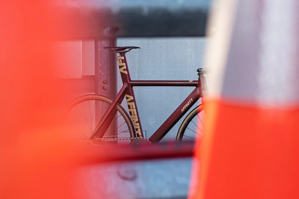 Affinity Kissena aero track frame set Crimson/Khaki — AFFINITY CYCLES