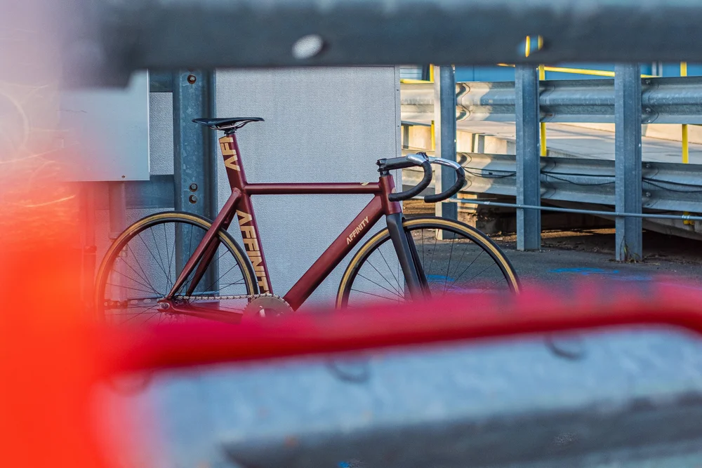Affinity Kissena aero track frame set Crimson/Khaki — AFFINITY CYCLES