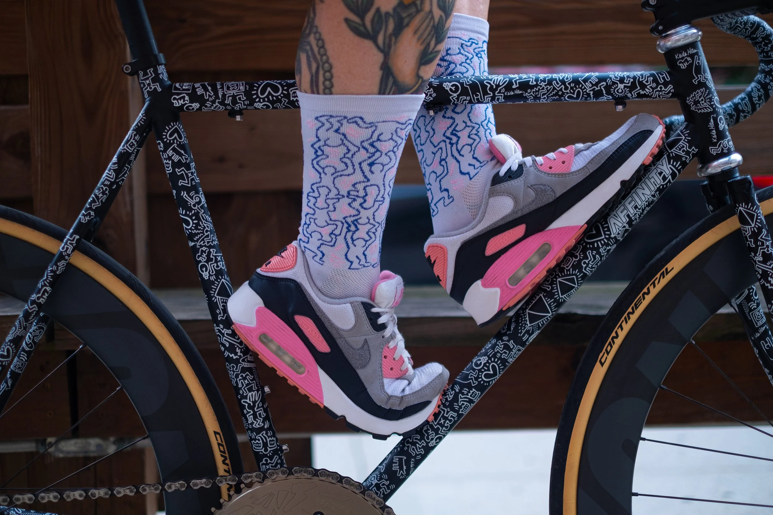 AFFINITY CYCLES旧ロゴ入り本革フレームプロテクター AFFINITY CYCLES
