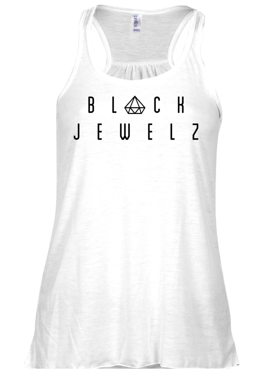 Ladies' Flowy Racerback White Tank
