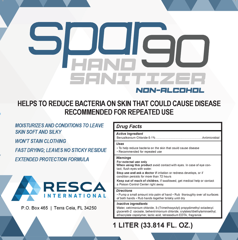Prime straf Succesvol Spar90 Hand Sanitizer — RESCA INTERNATIONAL