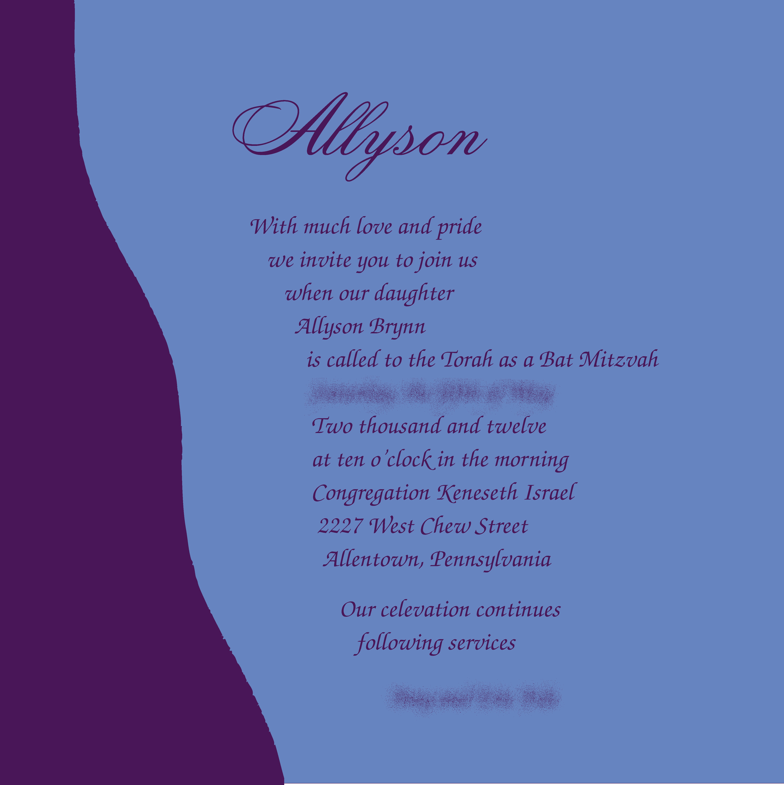 retypeset invitation