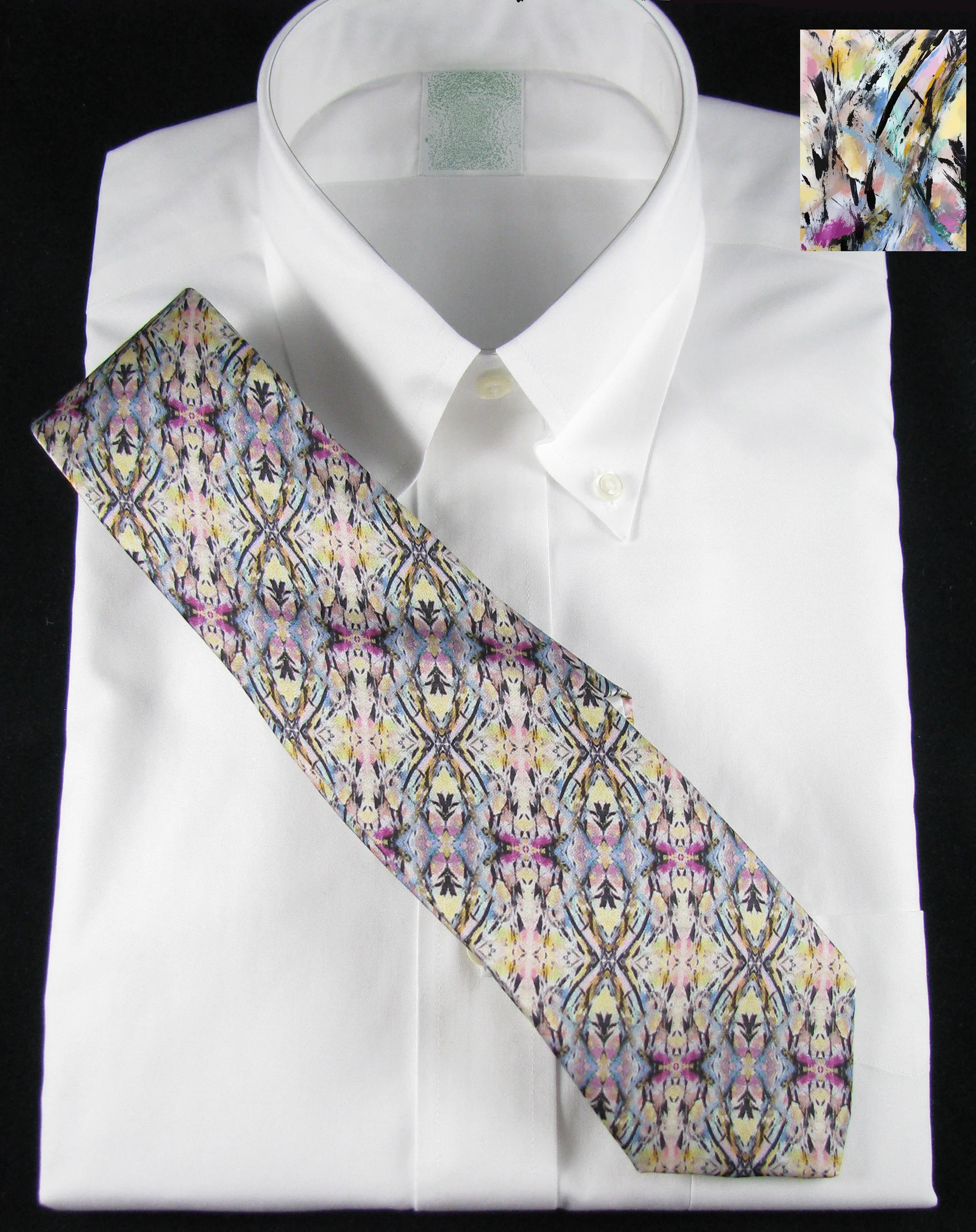 A painting, put into kaleidoscope repeat. Silk Necktie
