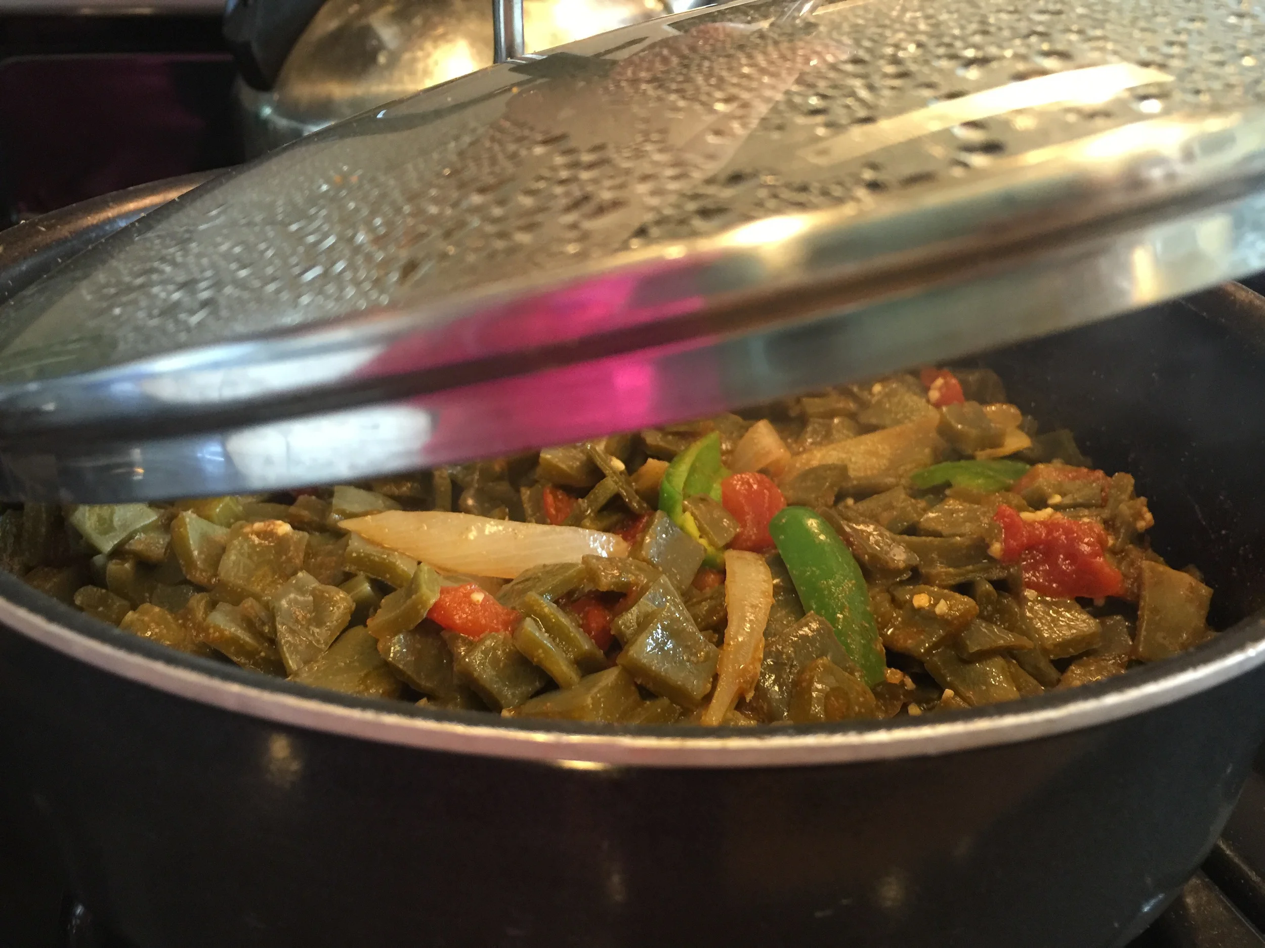 Finally we added a sliced jalapeño for a more spicy & tangy flavor. That's it! Let it sit on the stove and simmer for about 15-20mins. It depends on the consistency you want.