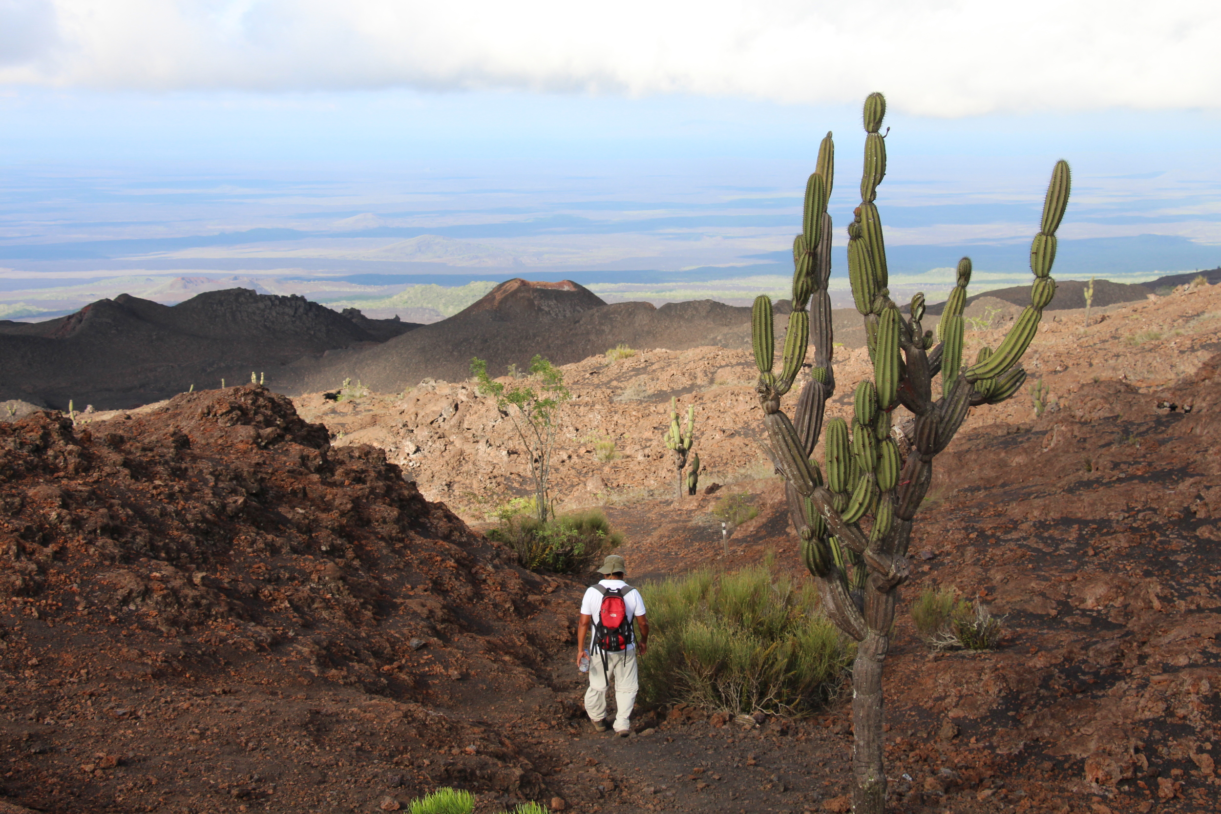 Walking to Volcan Chico with our guide Luis - Isabela Island