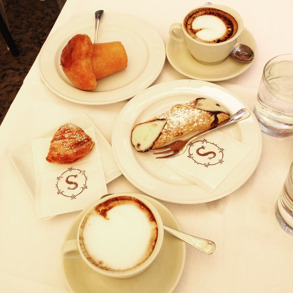 Great breakfast served at 'Pasticceria Scaturchio' in San Domenico Maggiore Square - Spaccanapoli