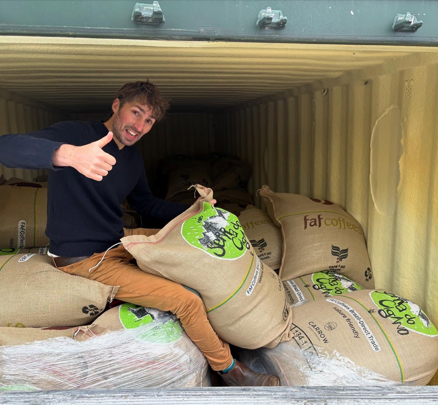 It&rsquo;s arrived! Our container of fresh-harvest Serra do Cigano from Brazil 🇧🇷 
&bull;
Each year we keep going back for more of this coffee because of its great taste and sustainable farming practices 🌱 
&bull;
After the usual port delays, we&r