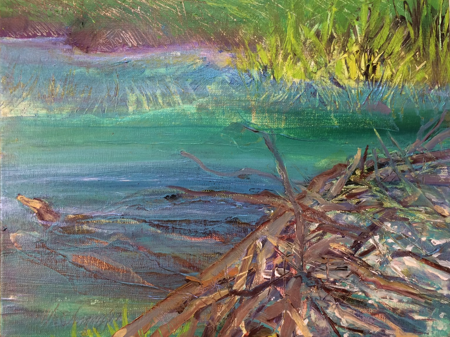 Oak Creek II W.E.Shumway acrylic on Canvas 11h X 14 inches 225..jpg