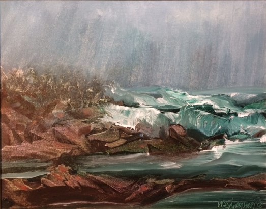 Coastal Storm W.E.Shumway acrylic 16 x 20(w) inches 450..JPG