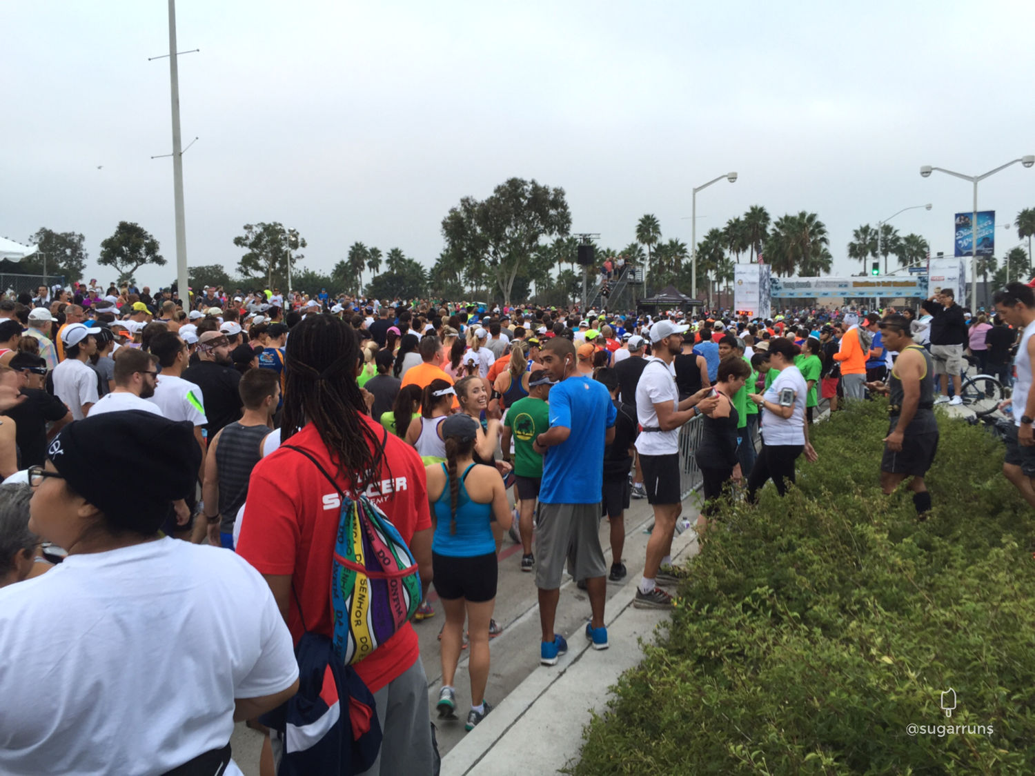 Getting ready to start! Those beautiful clouds kept the weather cool for the race.