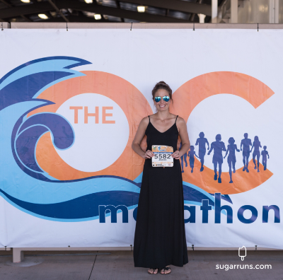 Picking up my bib at the expo - Trying to get pumped up!