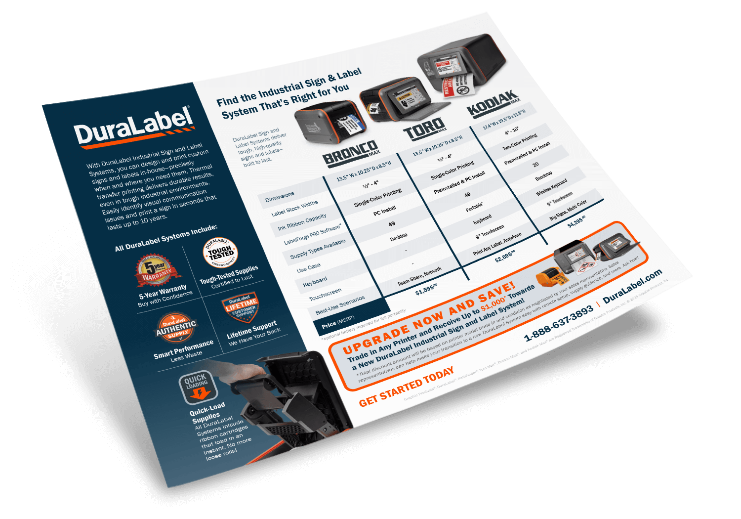 DuraLabel Printer Chart Flyer