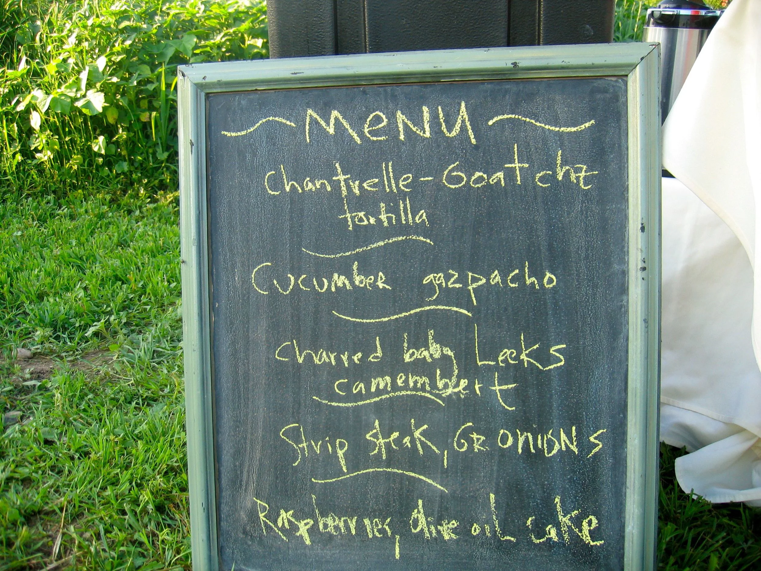 Menu for 7/28/14 Dinner on the Farm