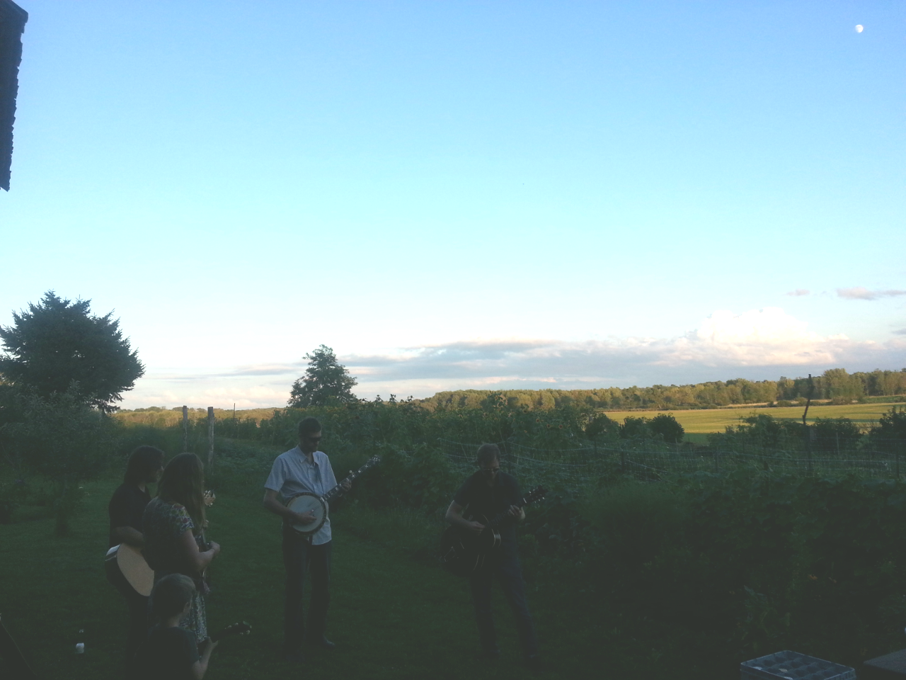 The Freques, our son Sam "standing in", and a moon