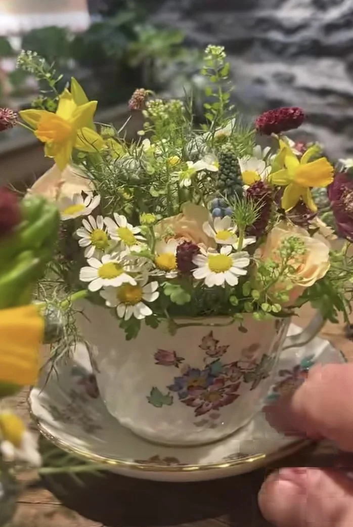 Mother's Day Tea Cup Flower Arrangement (pre order only)