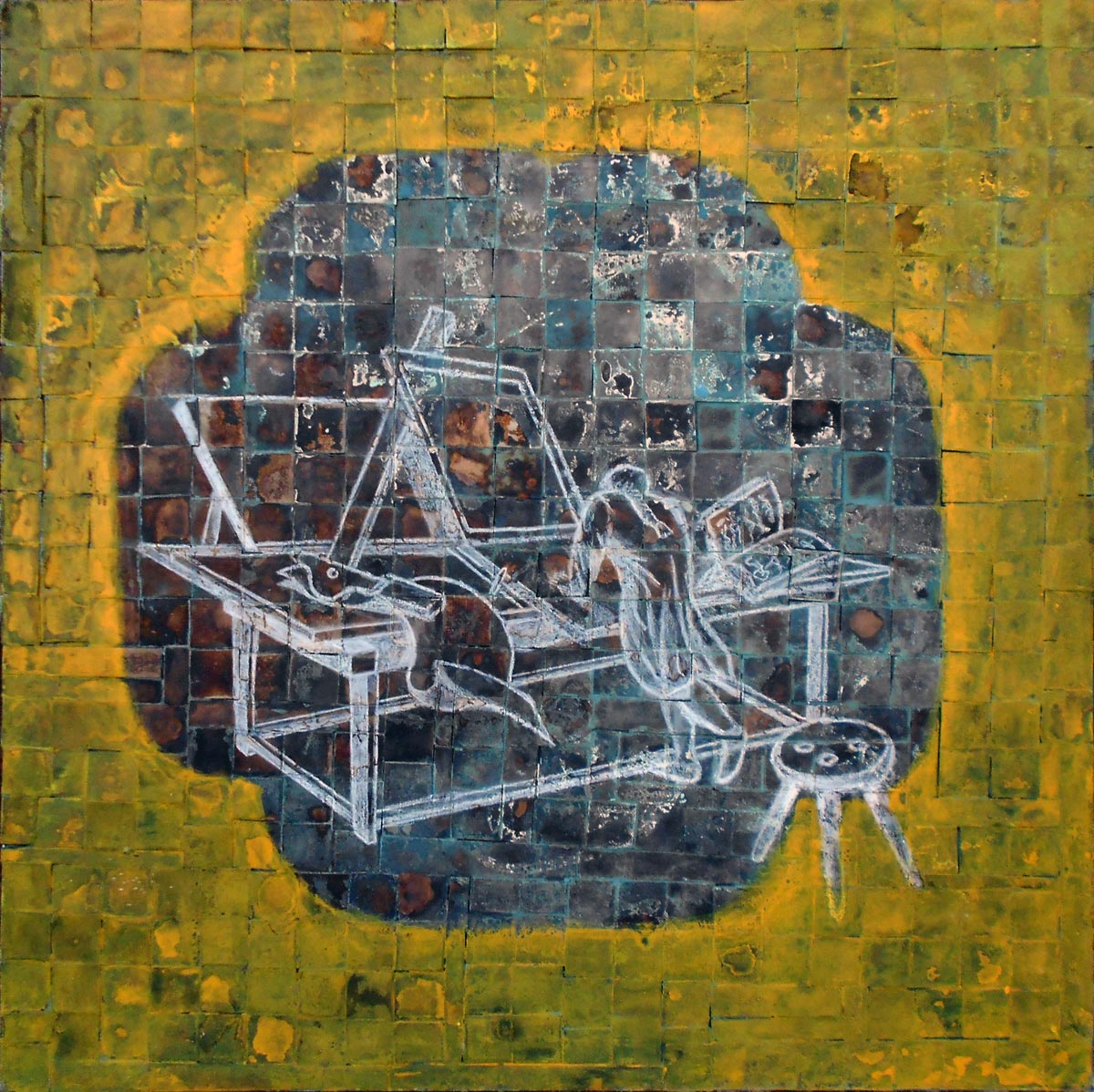  The Apprentice  Mixed media on canvas  34" x 34" 