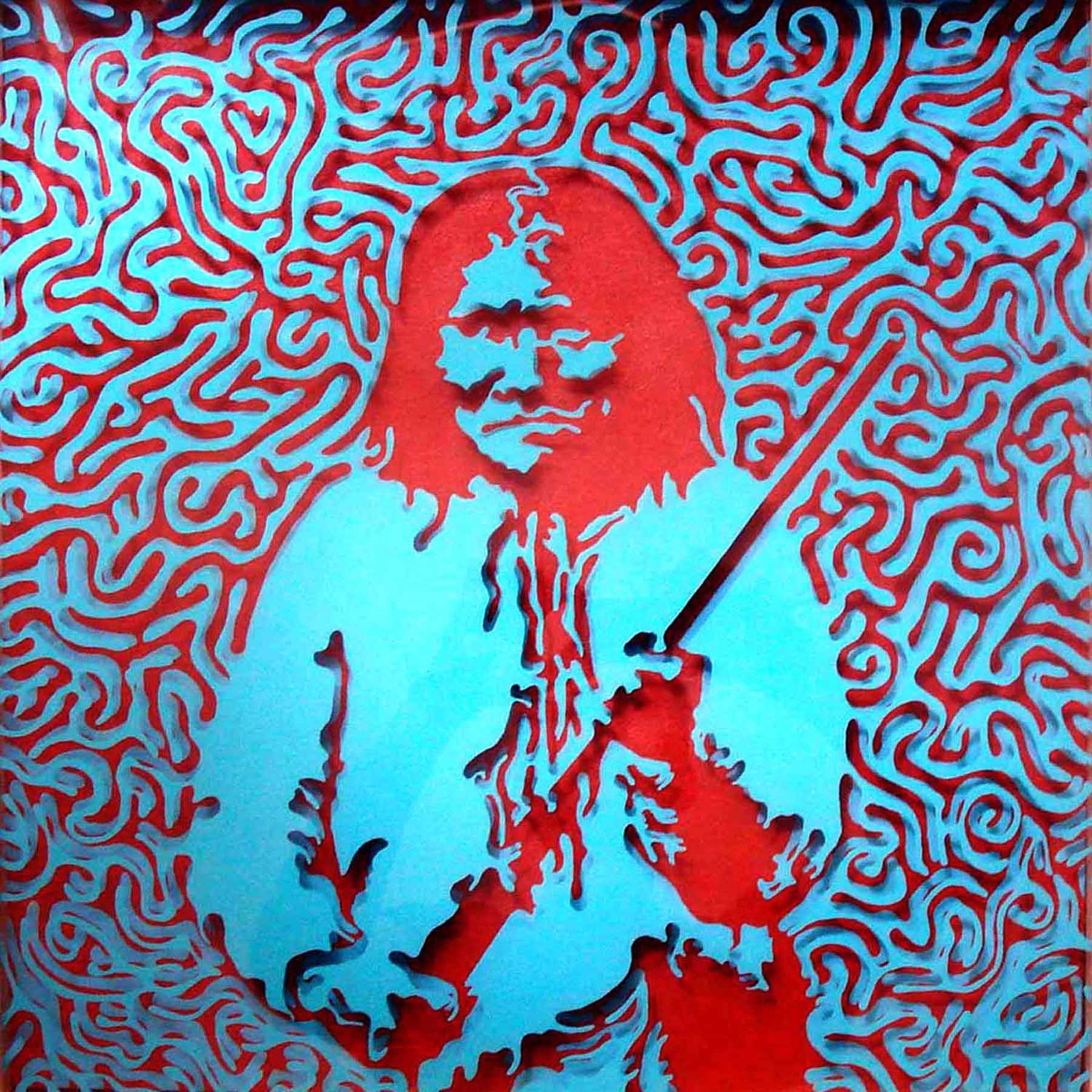 Geronimo Acrylic on plexiglass and canvas 22" x 22" SOLD