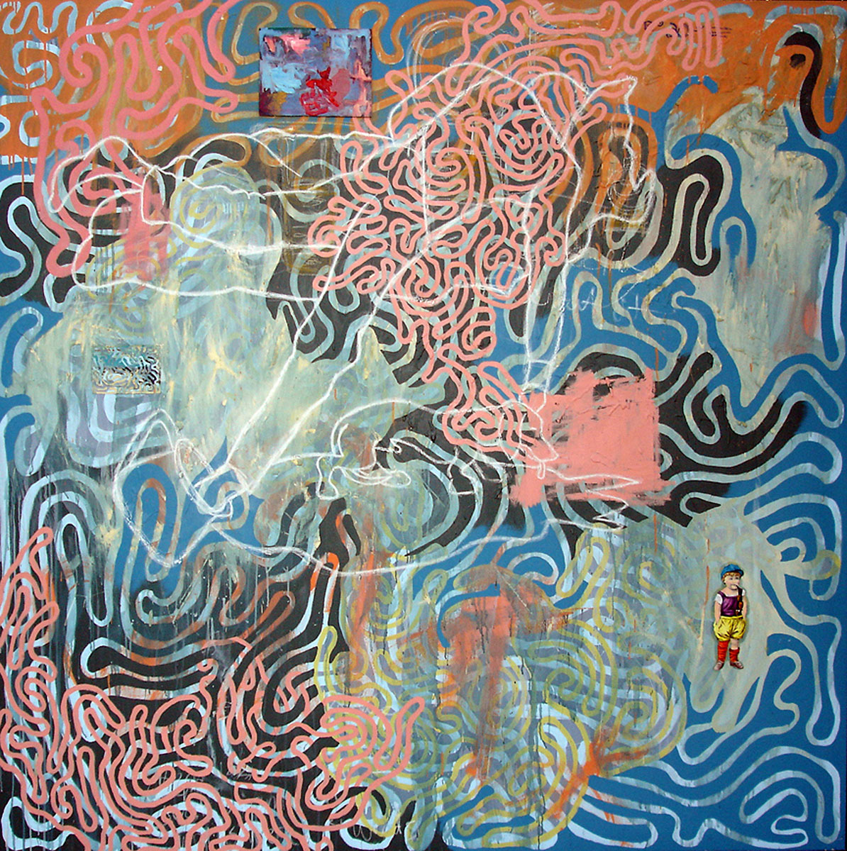  Spilled Milk  Mixed media on canvas  75" x 75" 