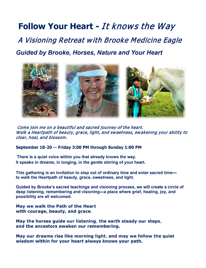 September 18 ~ 20 Novelty, Ohio : Follow Your Heart Visioning Retreat with Horses