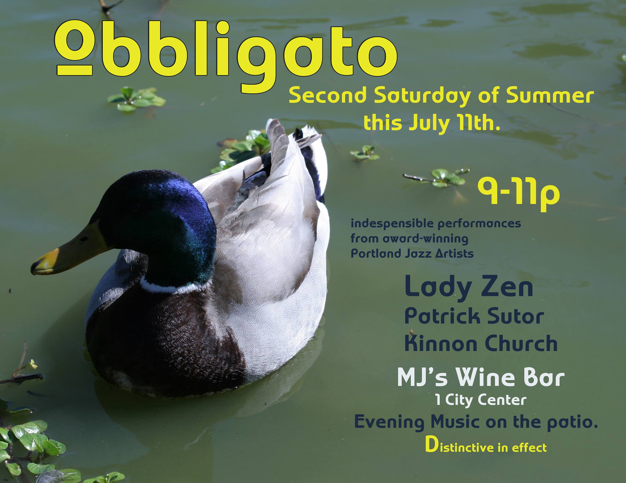 Obbligato at MJs Wine Bar