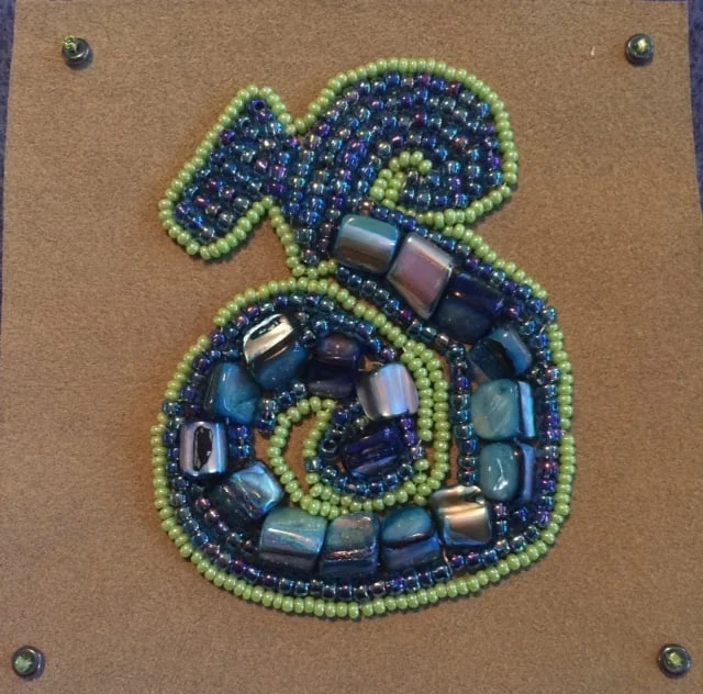  Capricorn Beaded Glyph Shadow Box by Suzanne O'Clair