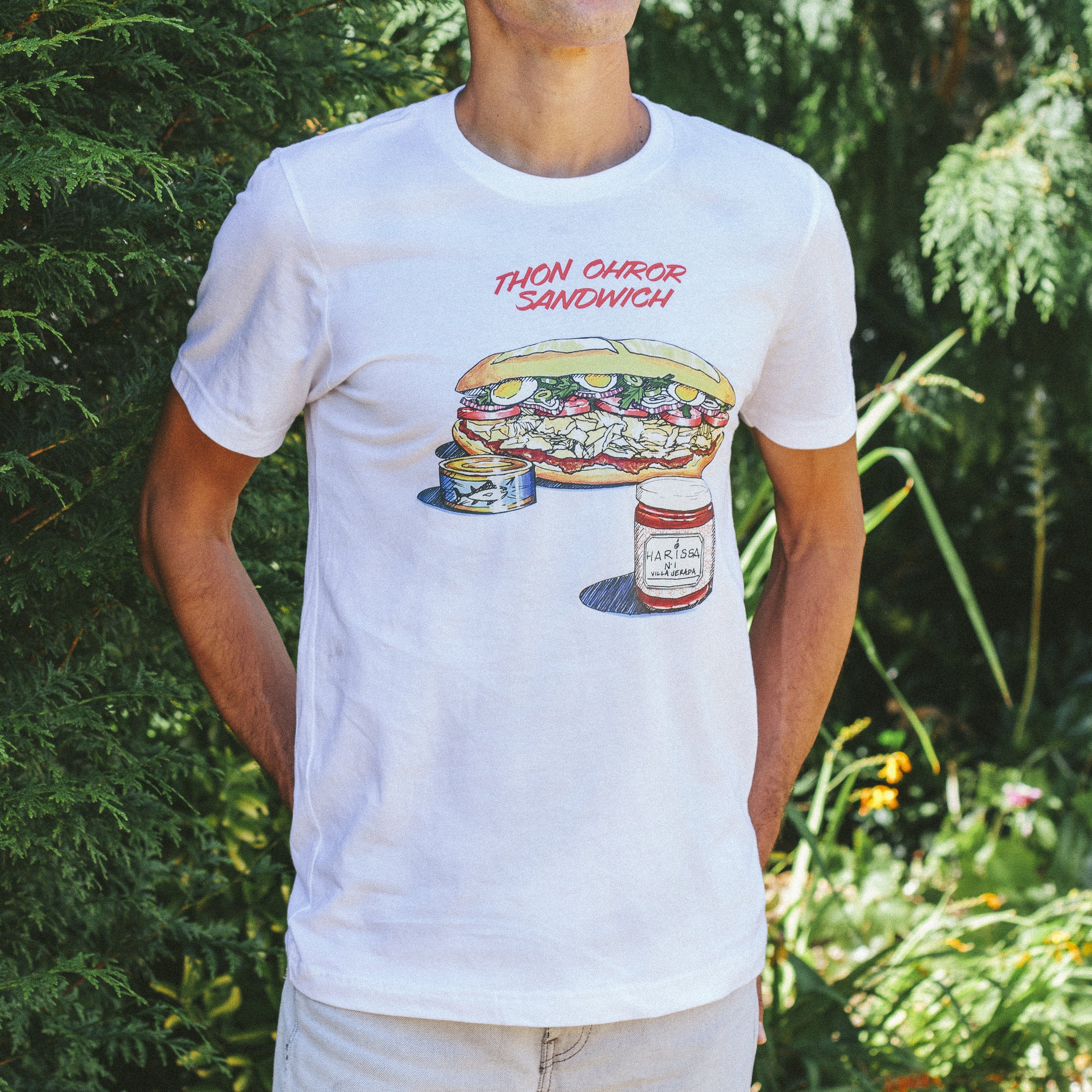 Moroccan Tuna Sandwich T-shirt (White) - $22