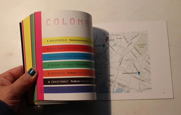Diseño editorial del catálogo de la exposición Colomborama en Oslo, Noruega