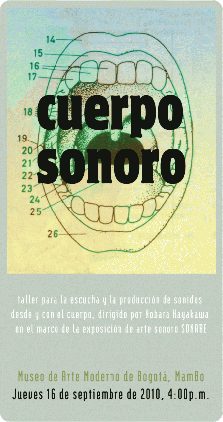 Flyer digital para taller de sonido en el Museo de Arte Moderno de Bogotá, MamBo