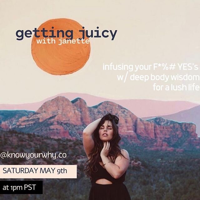 Hey sweet loves! I&rsquo;m so stoked to be speaking for @knowyourwhy.co this Saturday May 9th at 1pm! It&rsquo;s going to be a mini workshop and interactive call so please join me! I&rsquo;ll be talking about feeling your F*CK YES&rsquo;s, dropping i