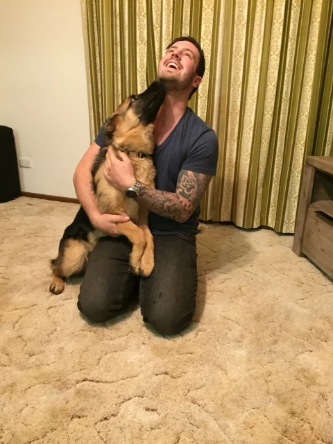 Cuddles with Dad