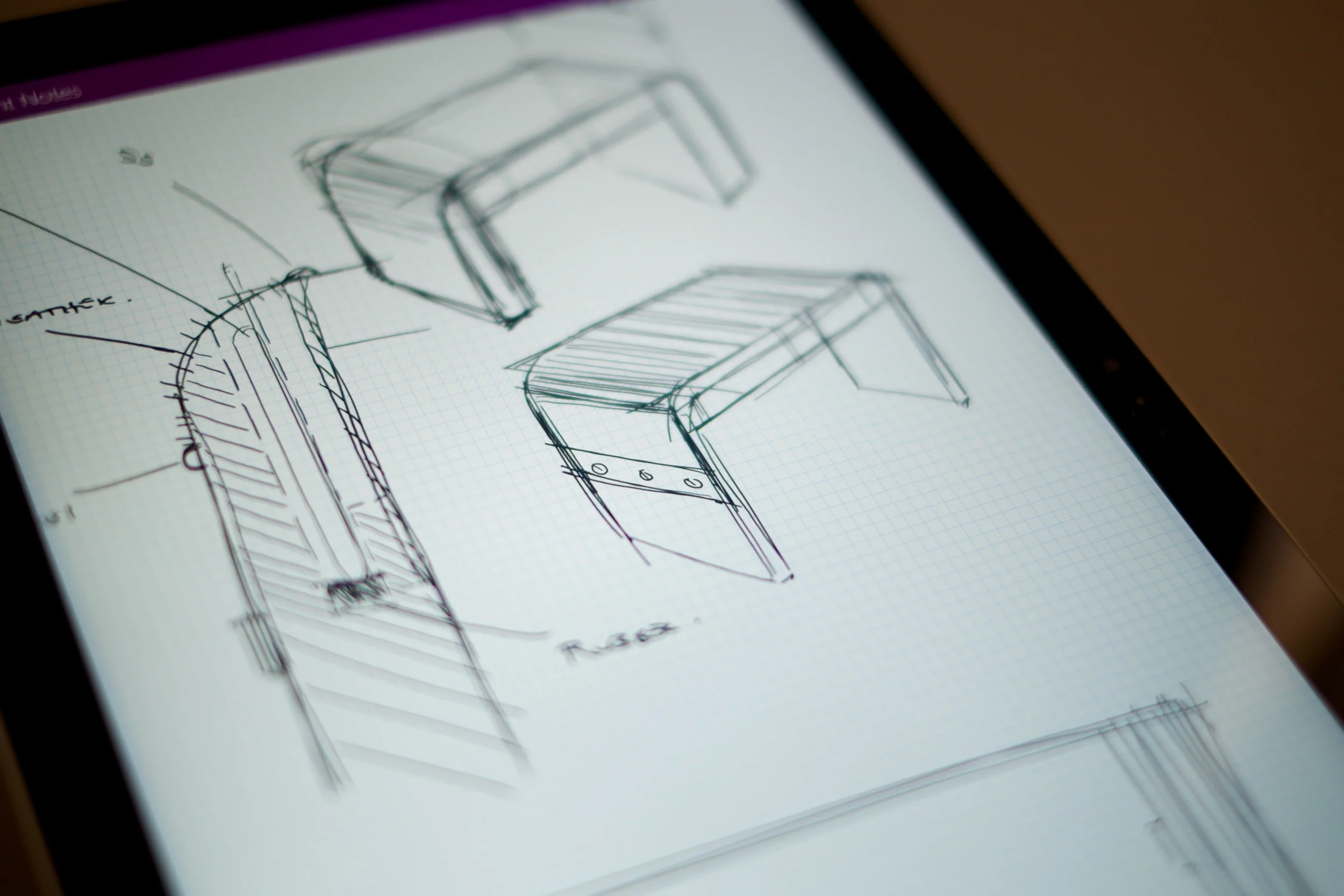 Initial digital design sketches.