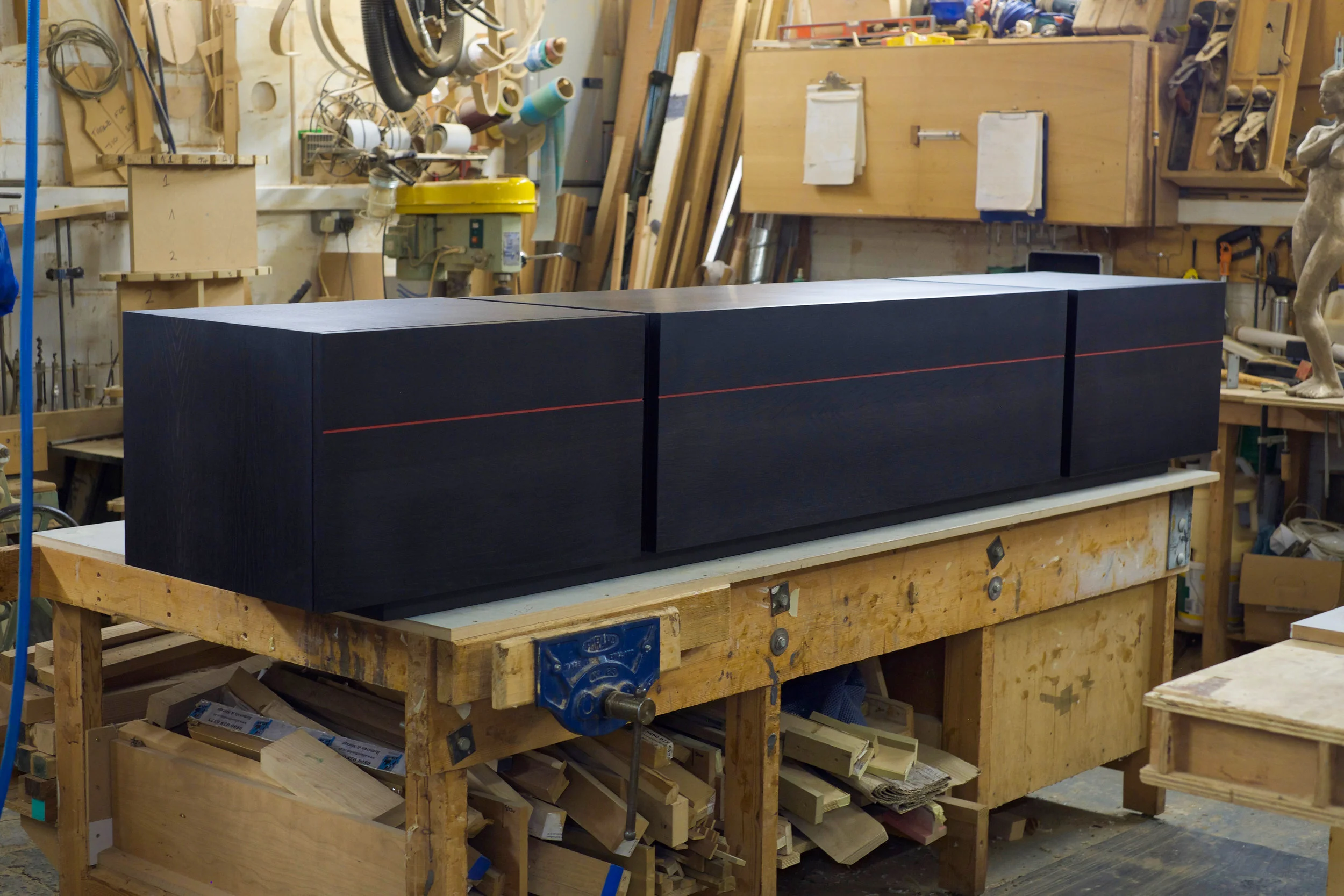 The Basso AV Unit - receiving the last coat of Osmo. 