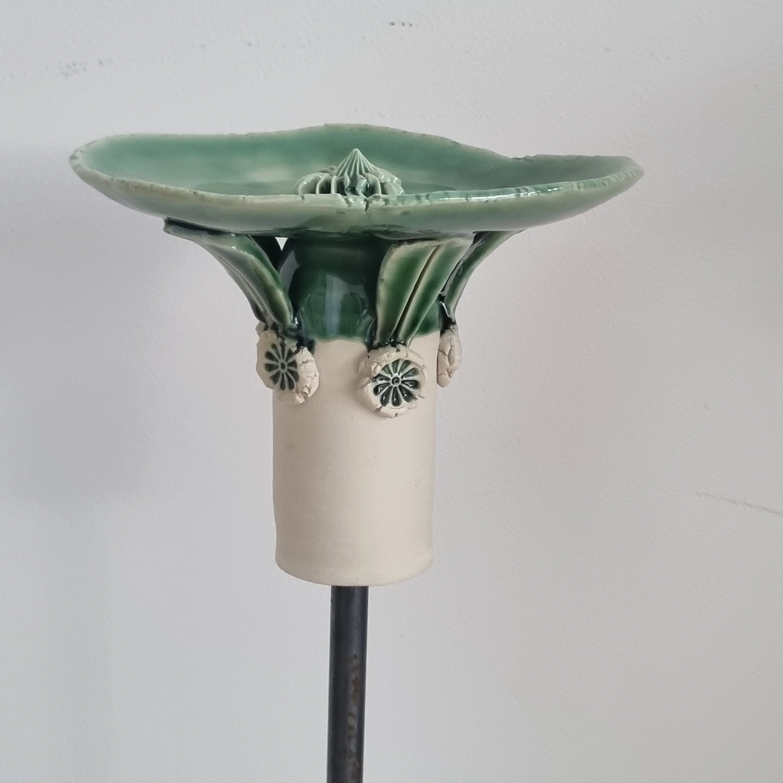 Green Glass Glaze Leaf Tazza by Gabby Malpas