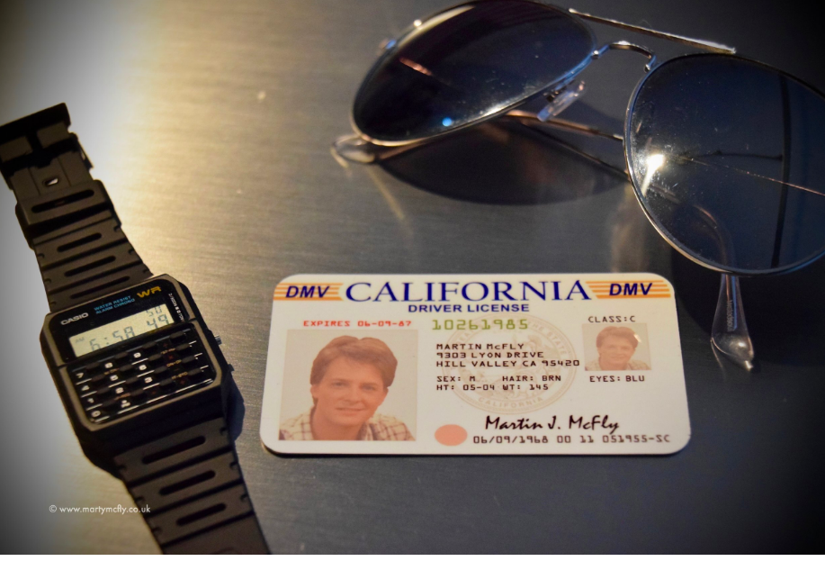 Marty McFly drivers licence 