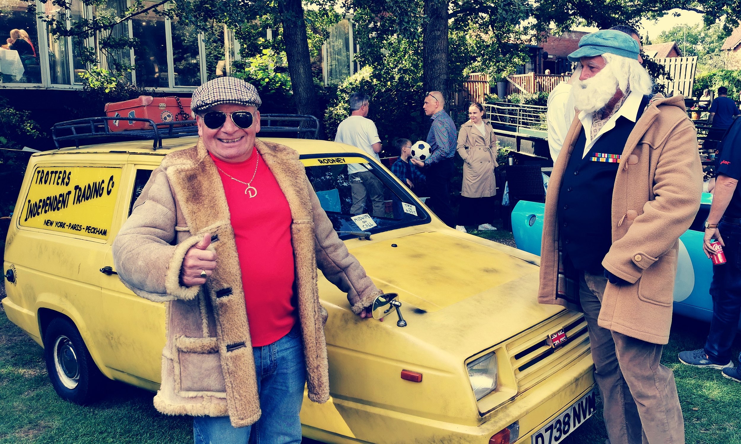 Only Fools and Horses Del and Uncle Albert with Robin Reliant .jpg